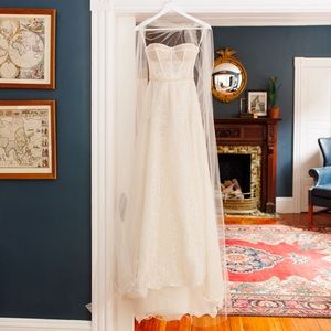 Muse by Berta: Isadora dress, veil and tulle over skirt